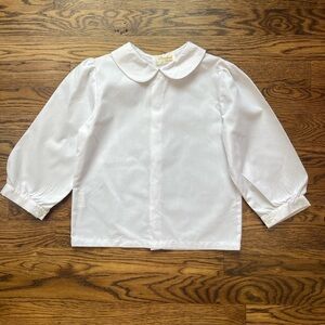 Rosalina Collections Classic Girls White Top Peter Pan Collar Button Up Back 5Y